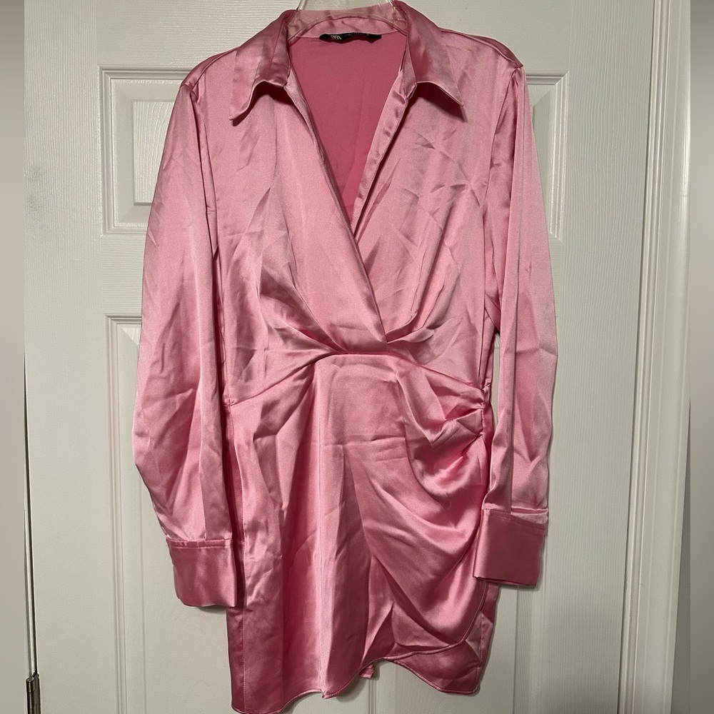 Zara Pink Satin Dress